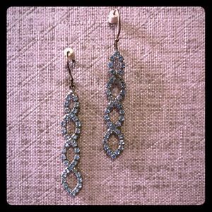 Sea Blue Rhinestone Drop Earrings